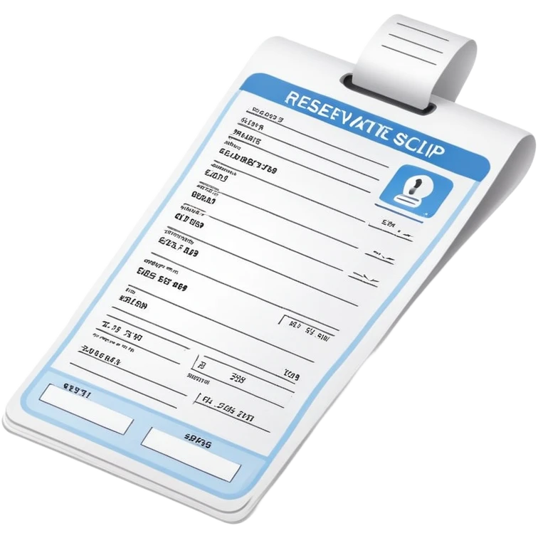 booking slip, reservation receipt, document with confirmed booking details emoji