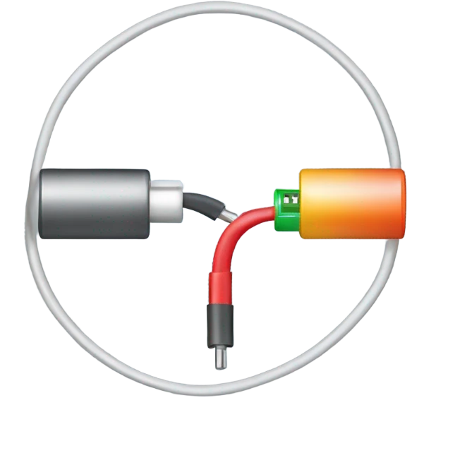 law of ohm: ring of( cable positive battery  resistor negative battery) emoji