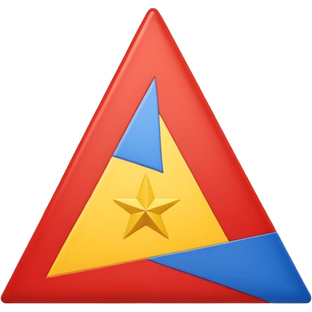 A flag inspired by the Catalan independence flag (the Estelada Blava): five horizontal red stripes alternating with yellow stripes, a blue triangle on the left side pointing to the center, and inside the triangle a single white five-pointed star. emoji