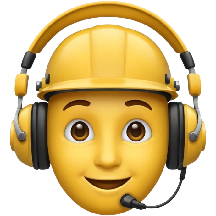 un emoji qui écoute de la musique avec un casque audio avec un léger sourire emoji