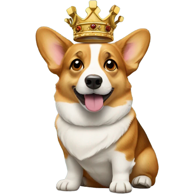 Corgi wearing a king crown emoji