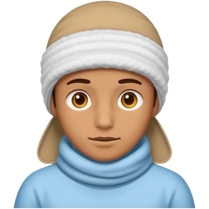 A person with headaches and a cold pad on the head emoji