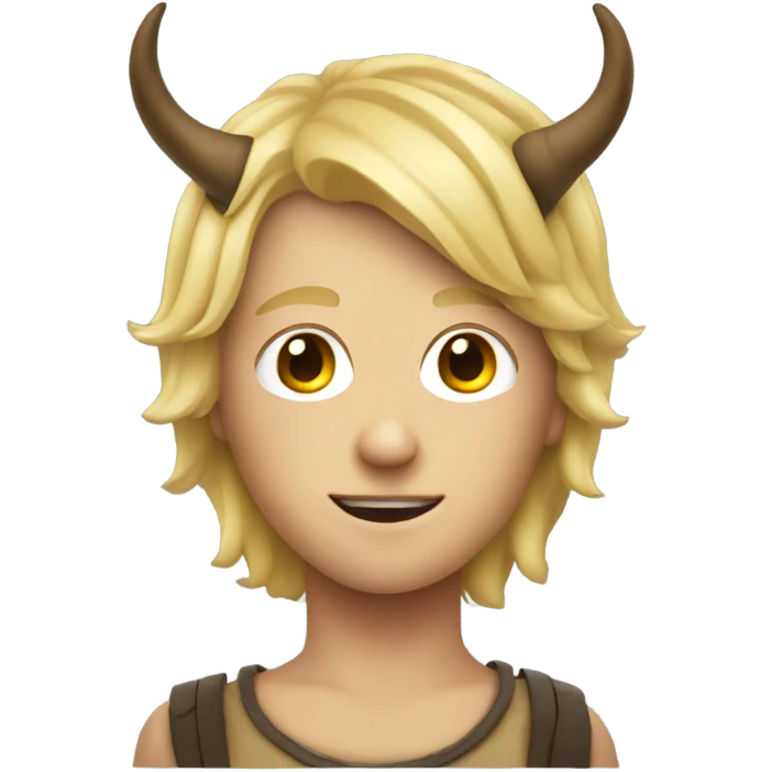 blonde boy with horned helmet emoji