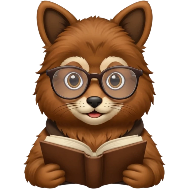 animal reading books emoji