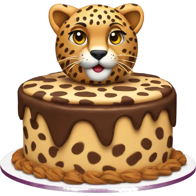 Cheetah birthday cake emoji