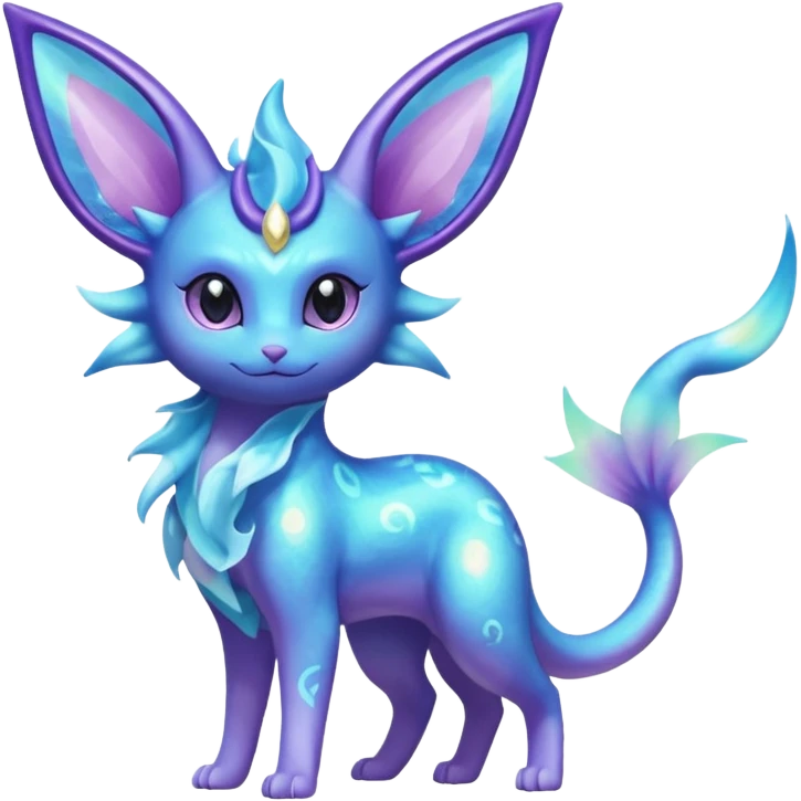 Shiny Nebulae Delcatty-Espeon-Lumineon-Vaporeon-Amaura-Dragonair-Fakémon-hybrid-creature (full body)  emoji