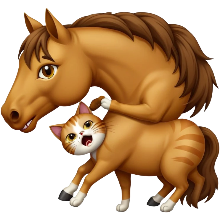 Cat eating a horse emoji