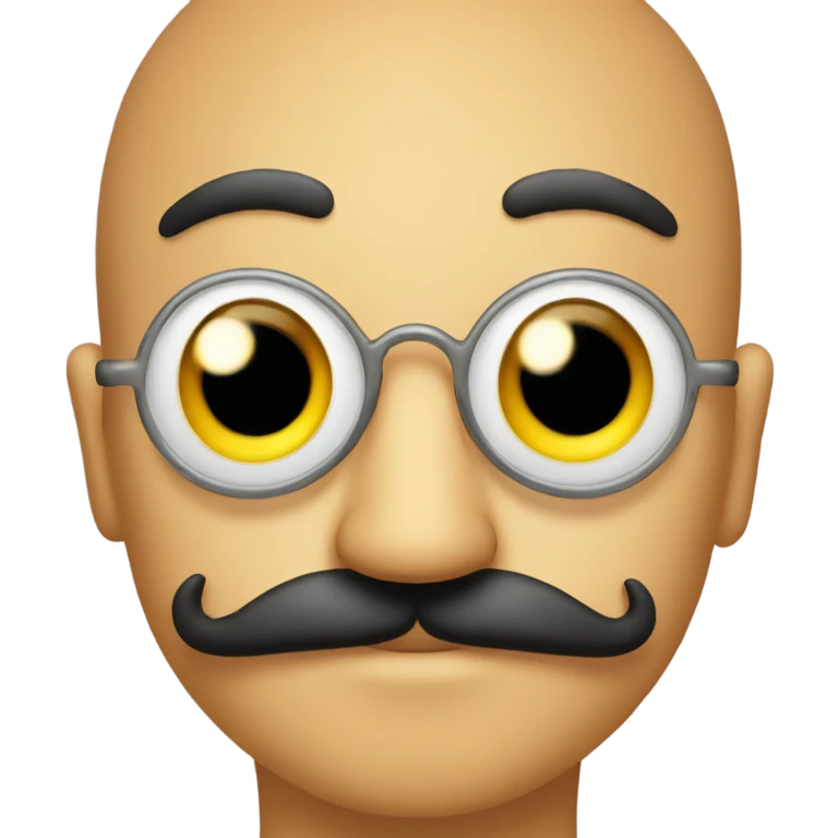 Bug eyed guy with a a moustache  emoji