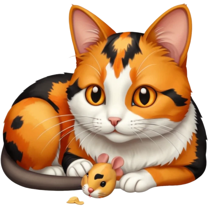 cat eating a mouse emoji