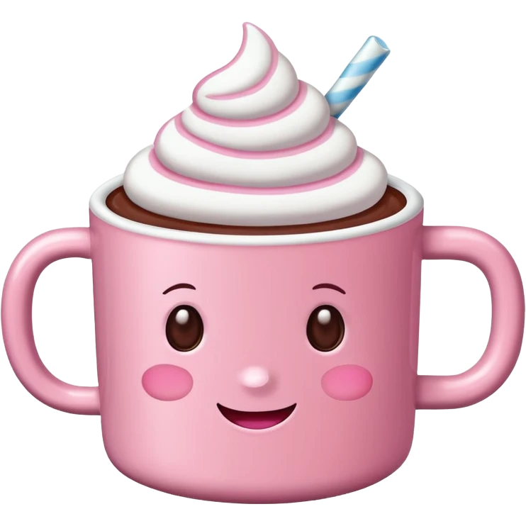 heiße Schokolade mit Marshmallows pink . Keine Gesichter  emoji
