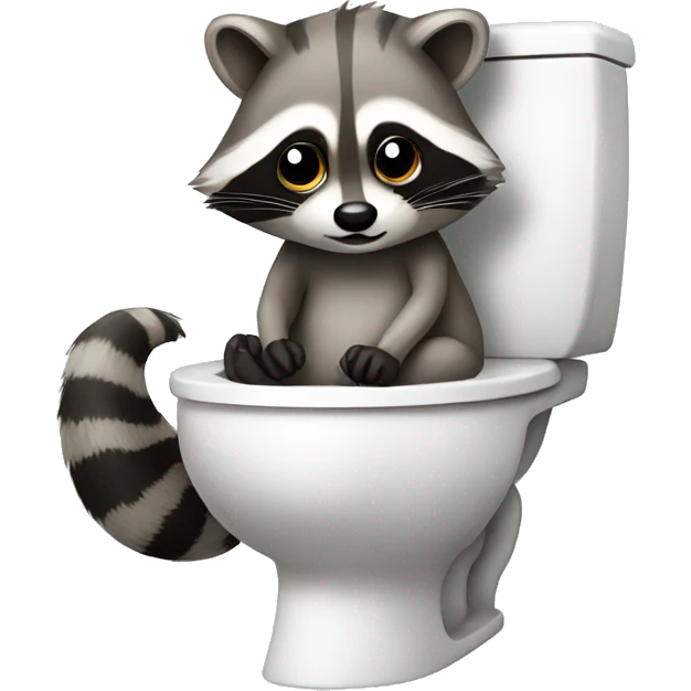 Raccoon sitting on toilet  emoji