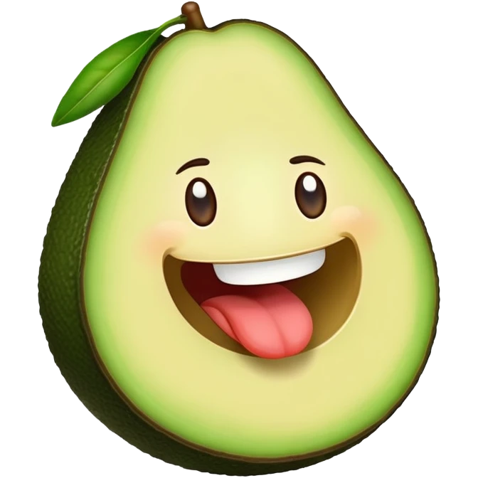 Avocado with huge lips emoji