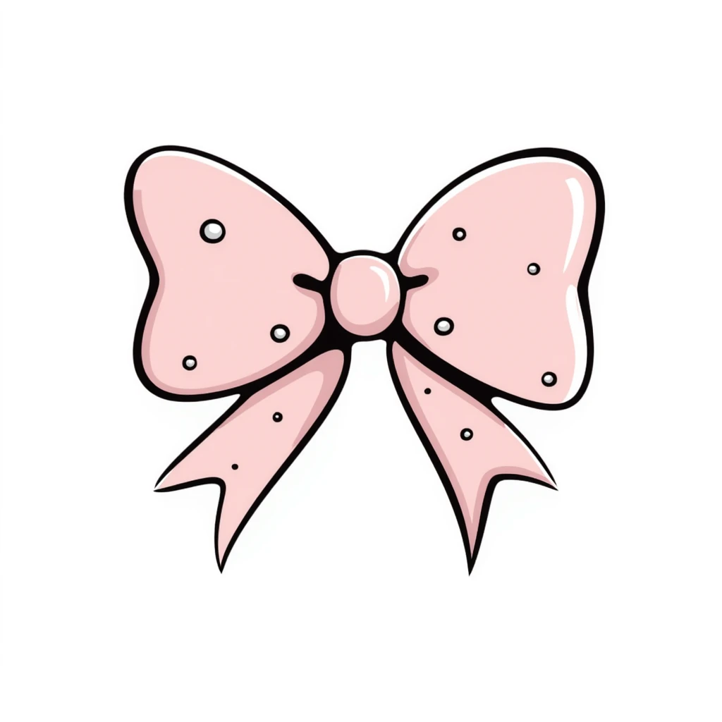 Pastel pink bow with pearls emoji