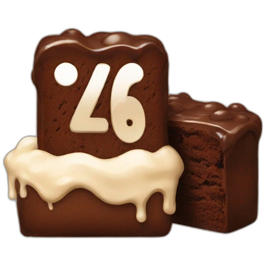 Brownie and the number 46 emoji