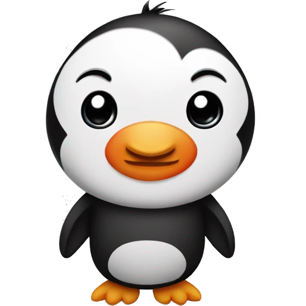 penguin carried by a panda emoji