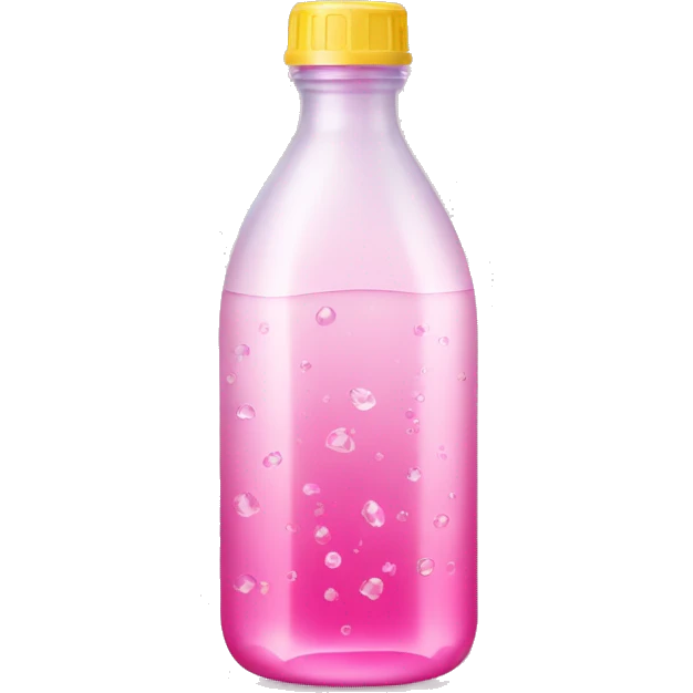 plastic bottle with crystaline pink liquid emoji