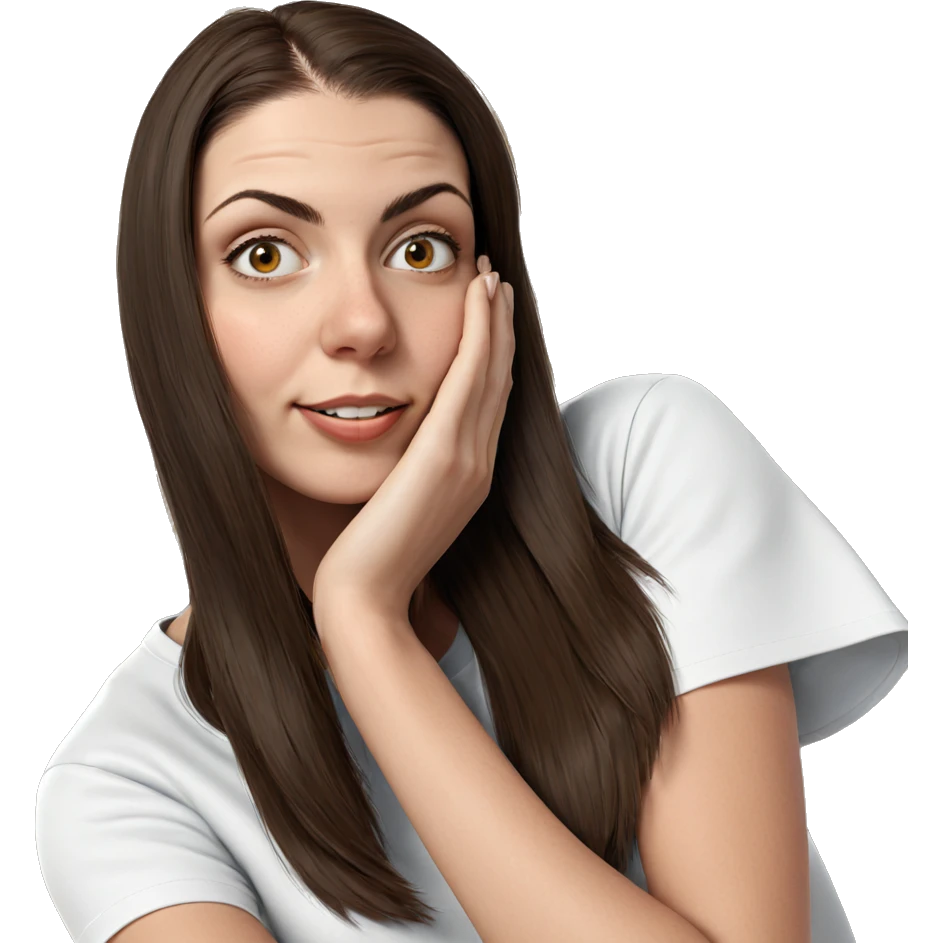 girl with brown hair closeup emoji