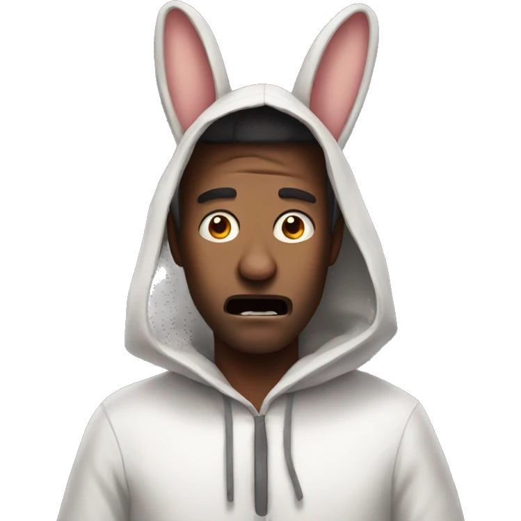 scared man in rabbit costume emoji