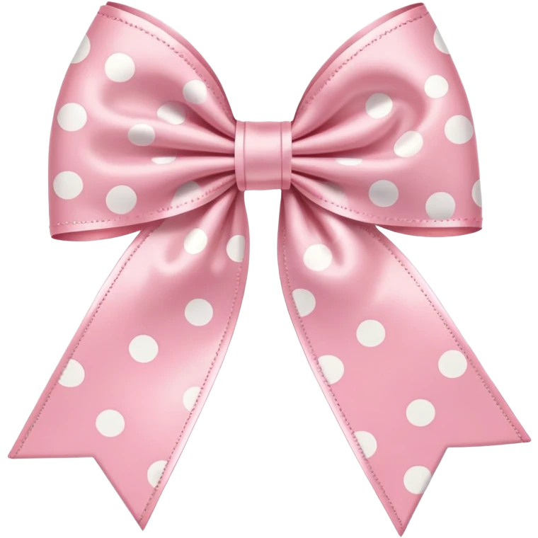 cute pastel pink bow with polka dots emoji