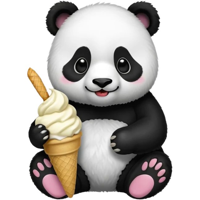 Panda eating ice cream emoji