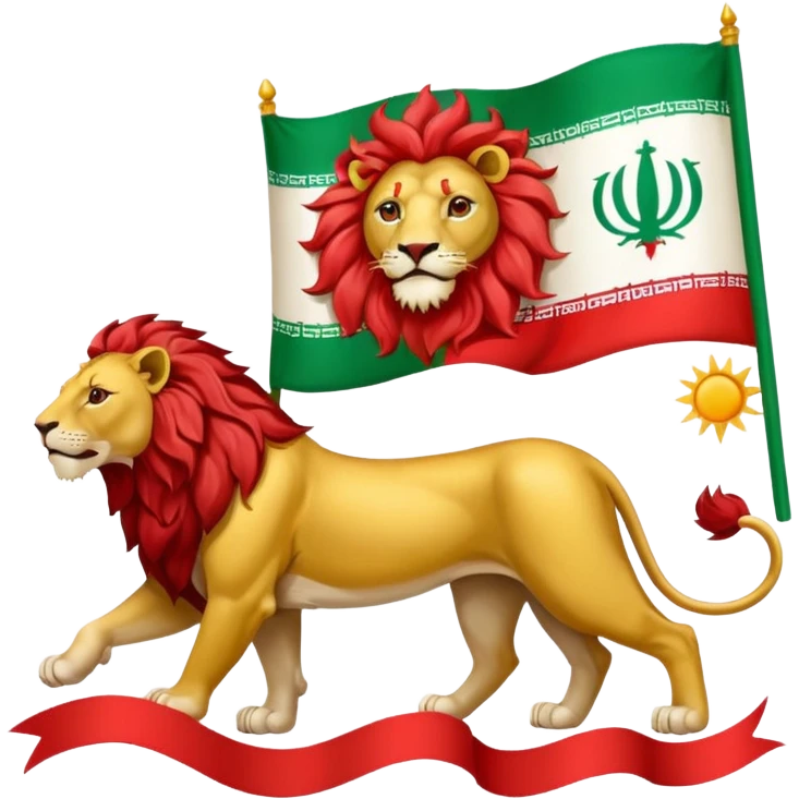 Sun and lion on iranian flag emoji