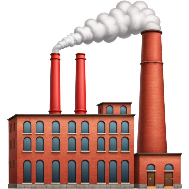 factory with tall red smokestack emoji