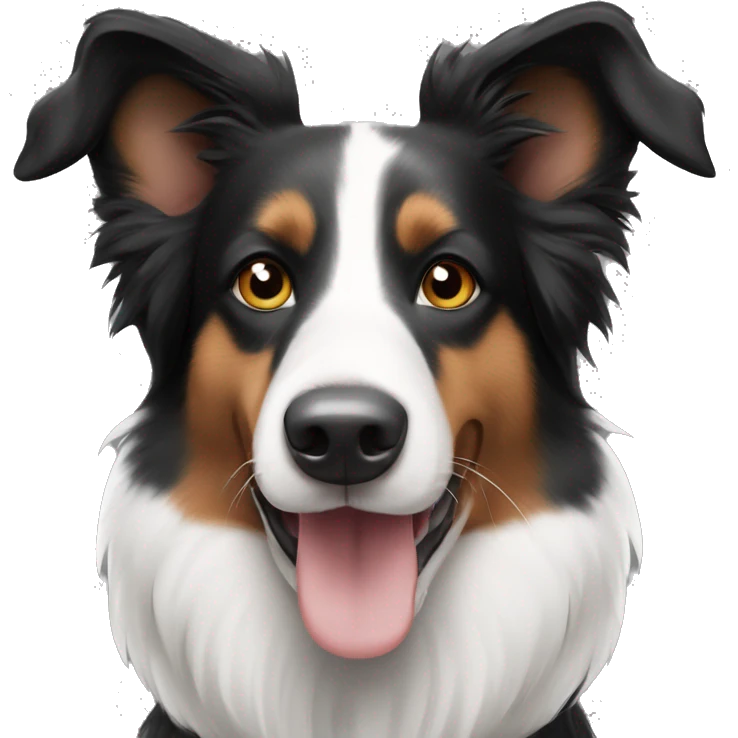 Border Collie Black white with smooth hair and ears like a german Shepherd  emoji