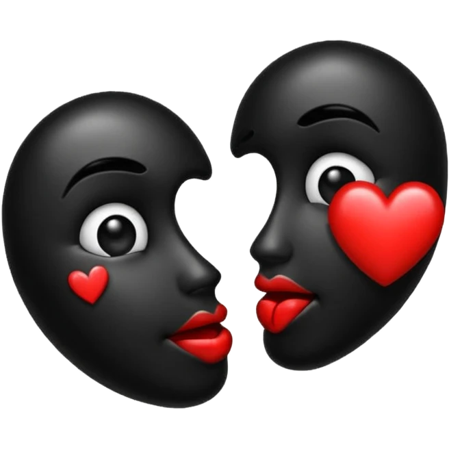 Kiss print emoji in color black  emoji
