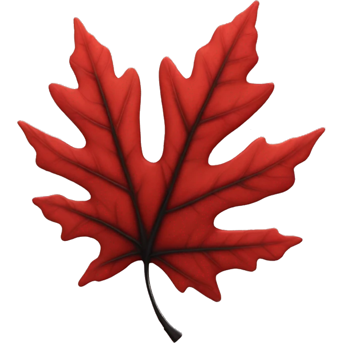A red sycamore leaf with black details  emoji