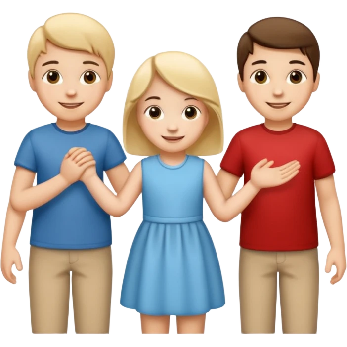 child holding hands with other figures emoji