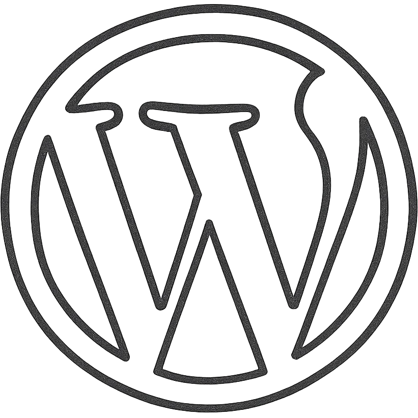 WordPress logo hand drawn outlined icon emoji