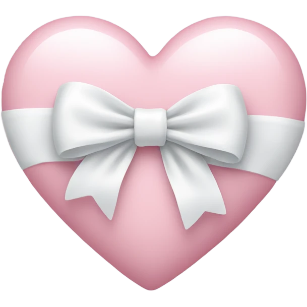 Pastel pink heart with white bow emoji