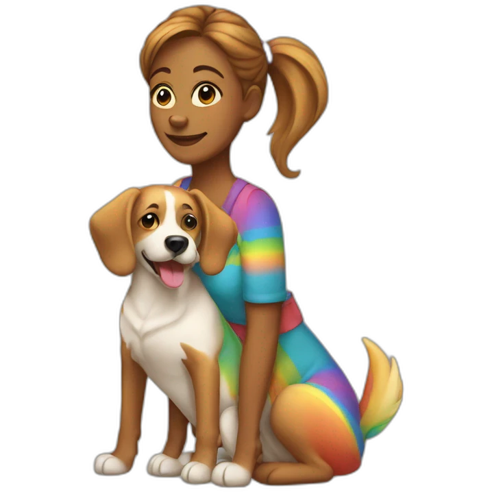 Rainbow dog mom emoji