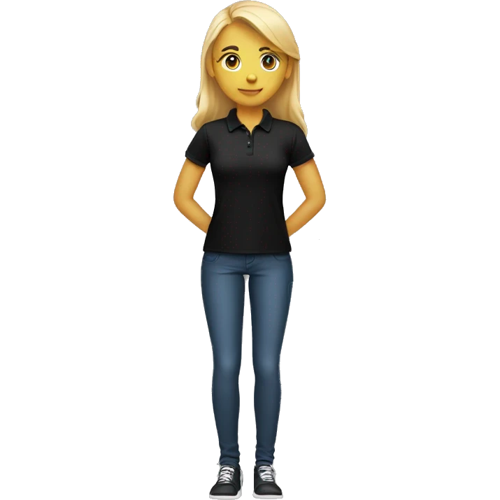 Blende girl with black polo shirt emoji