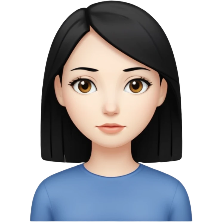 Mulher cabelo preto liso  emoji
