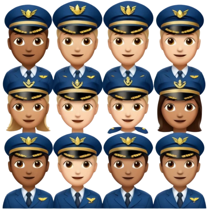 emoji style ship crew where everyone is a capitan emoji