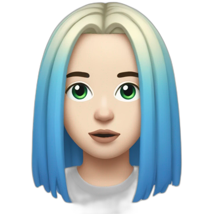 Billie eilish 2017 cheveux bleu emoji