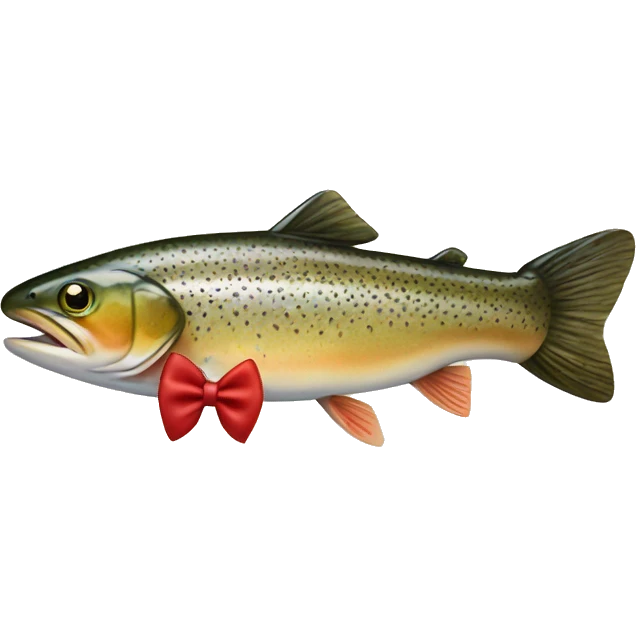 Trout fish with a bow tie  emoji