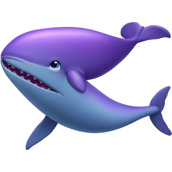 Blue whale purple, open mouth emoji