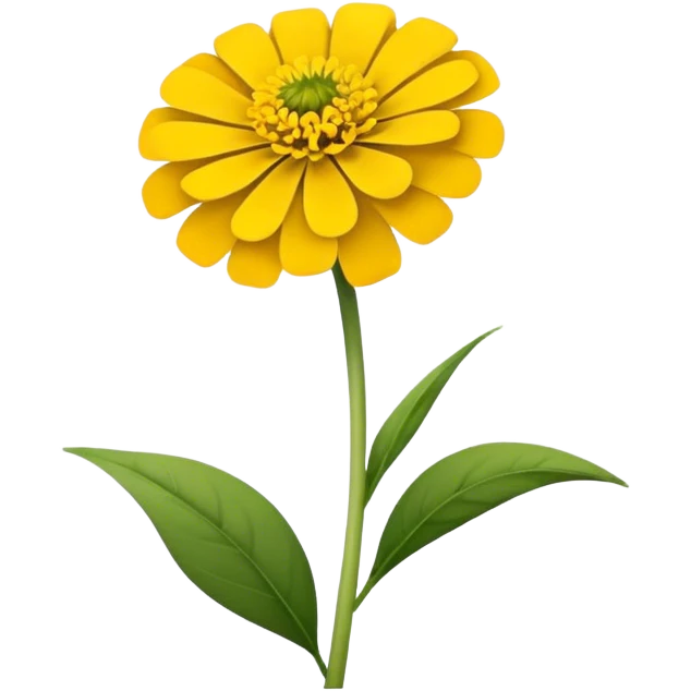 single Yellow Zinnia, straight stem emoji