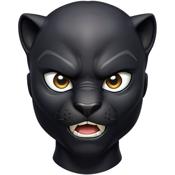 Cinematic Comical black Panther Portrait Emoji, Head tilted dramatically with an exaggeratedly shocked expression, featuring a sleek, muscular body with wide, comically expressive eyes full of humorous disbelief, Simplified yet hilariously expressive features, highly detailed, glowing with a slightly sassy dark glow, high shine, dramatic yet playful, stylized with an air of quirky feline attitude, soft glowing outline, capturing the essence of a meme-worthy black Panther that looks ready to side-eye its way into viral fame! emoji