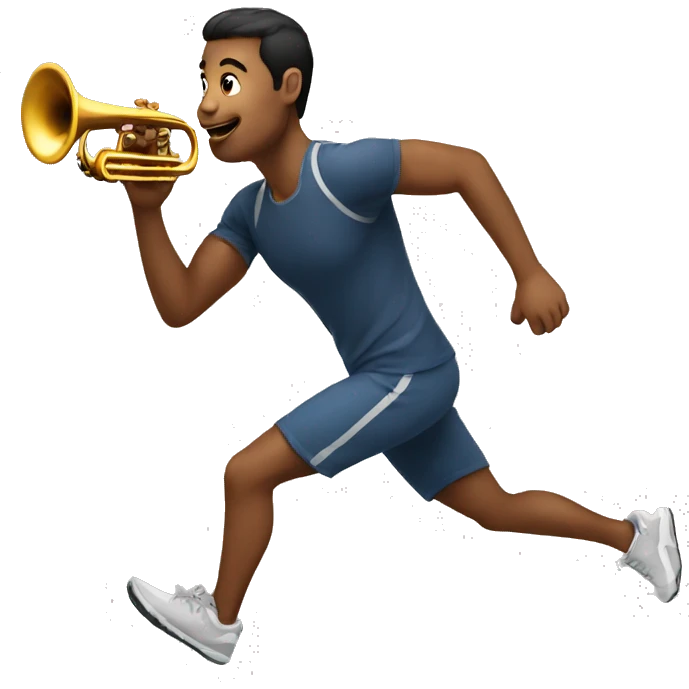 Jogger with Trumpet emoji