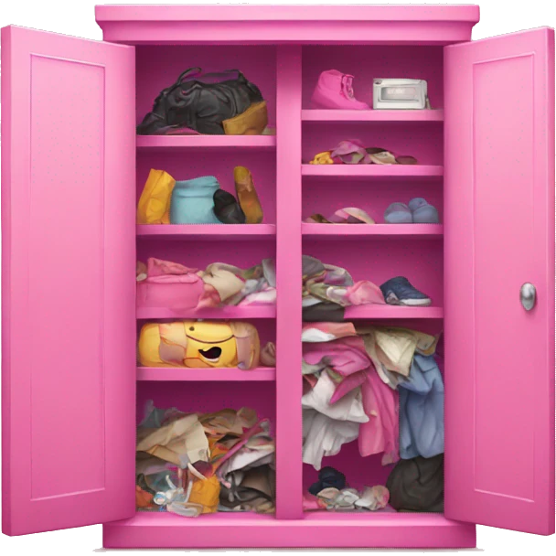 Pink closet filled with junk  emoji