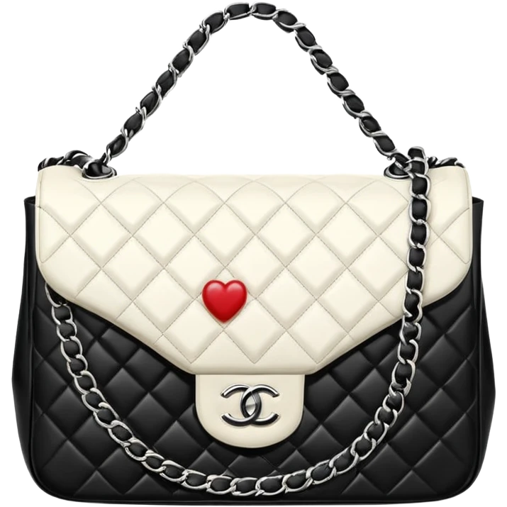 chanel white heart bag emoji