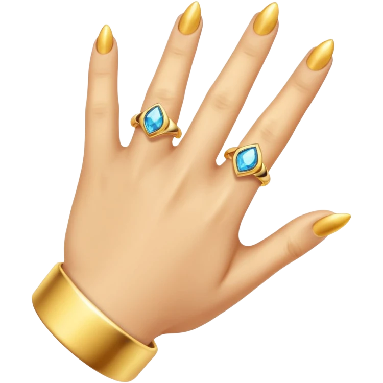 a hand has a ring emoji