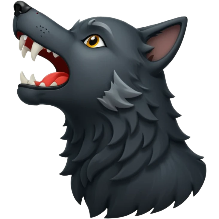Black wolf howling emoji