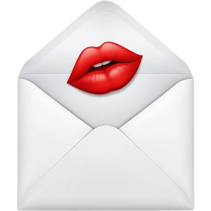 An envelope with a kiss imprint emoji