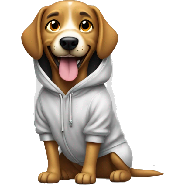 cool dog with a million dollar smile and a trillion dollar hoodie  emoji