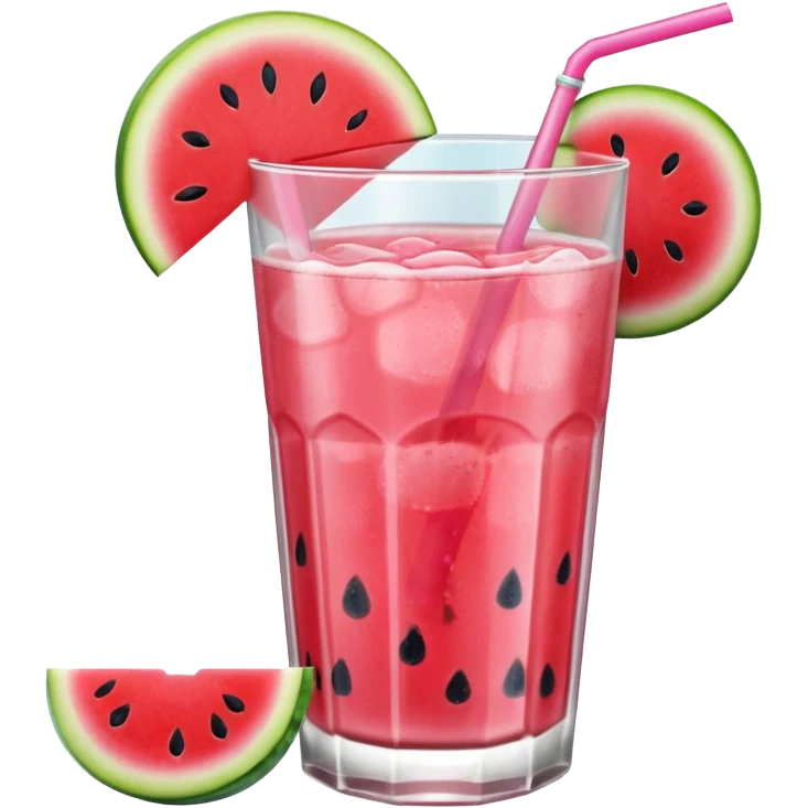 pink lemonade in glass with slice of watermelon on rim emoji
