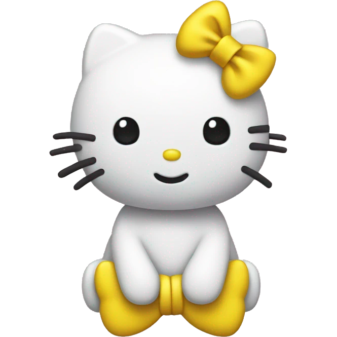 Hello kitty with yellow bow emoji